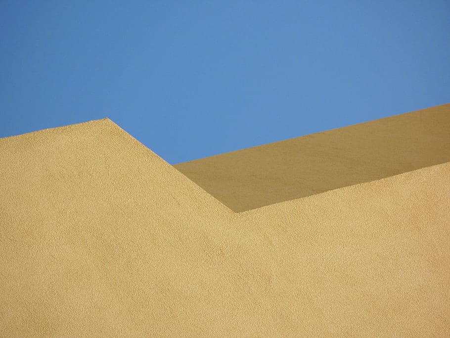 architecture, abstract, miminal, minimalist, sky, blue, land HD wallpaper
