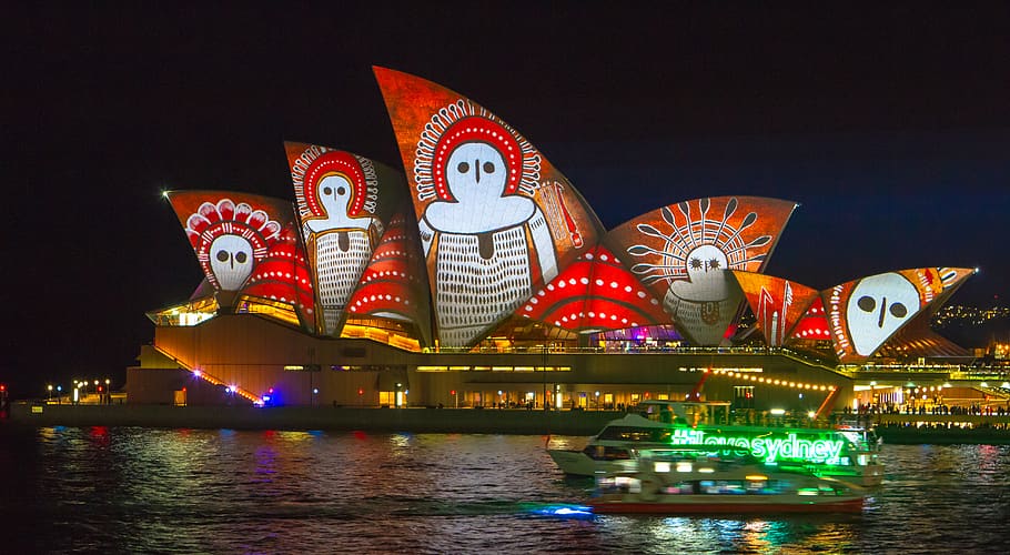 Sidney Opera House at night, australia, building, the rocks, overseas passenger terminal - circular quay
