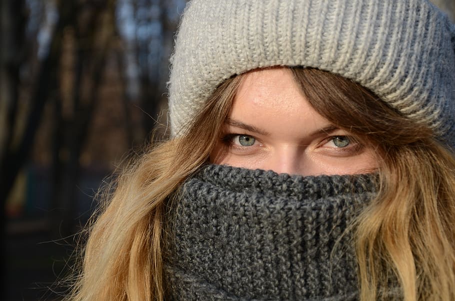 winter, coldly, portrait, heat, wool, girl, person, beautiful HD wallpaper