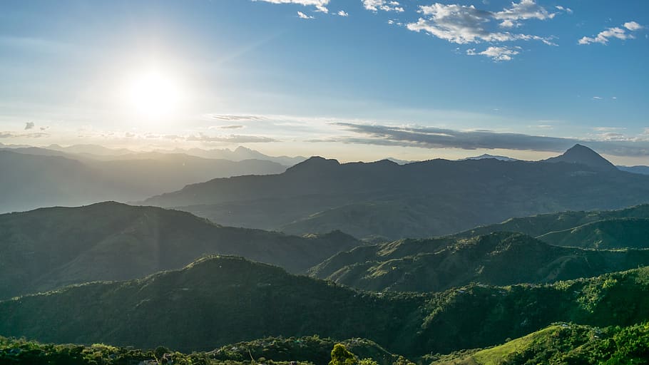 mountain range under clear blue sky, nature, outdoors, colombia HD wallpaper