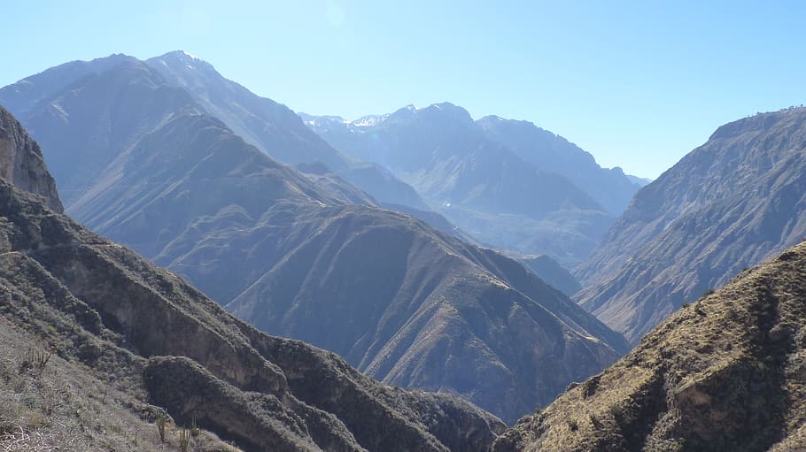 colca canyon, peru, landscape, mountain, mountain range, scenics - nature HD wallpaper