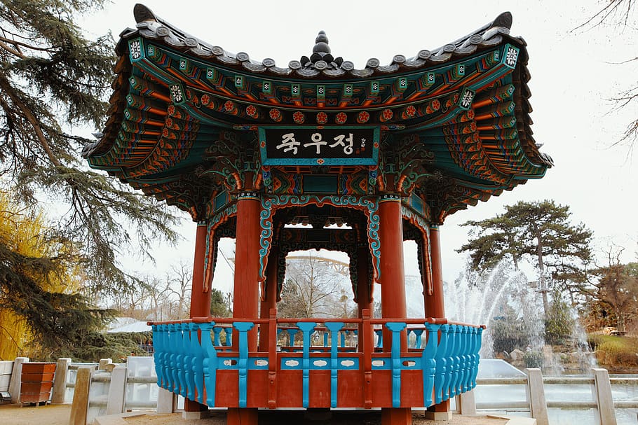 empty gazebo near trees, architecture, built structure, building exterior HD wallpaper