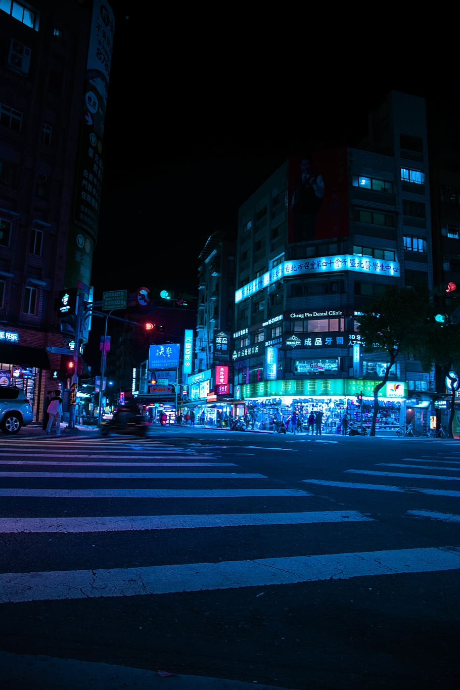 City night view urban street dark iPhone X Wallpapers Free Download