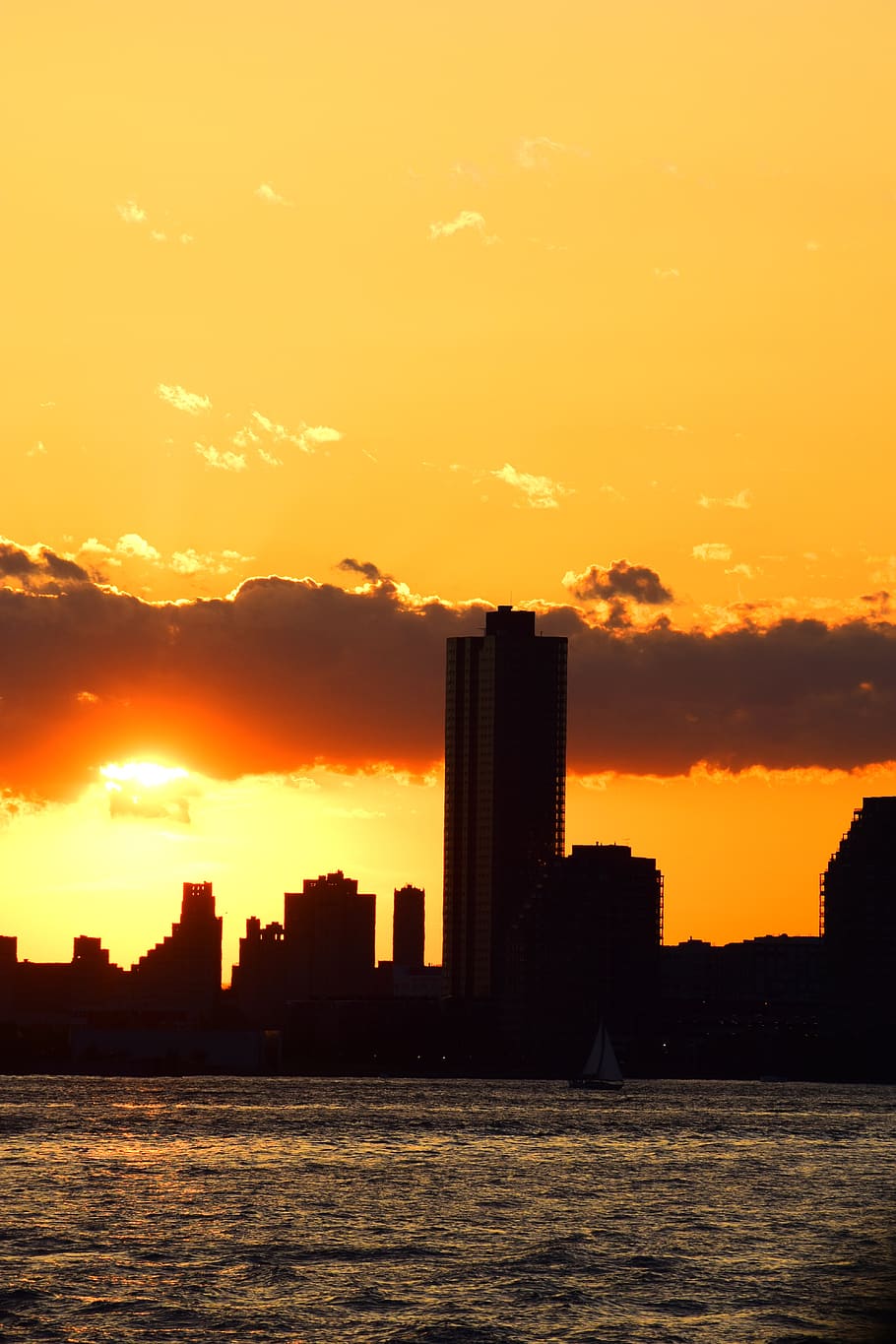 view, skyline, usa, landscape, sunset, building exterior, architecture HD wallpaper