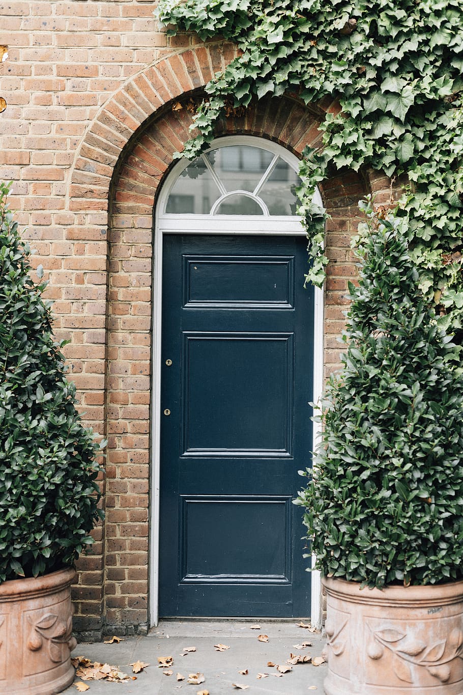 Photo of a Blue Wooden Door, architecture, brick walls, bricks HD wallpaper