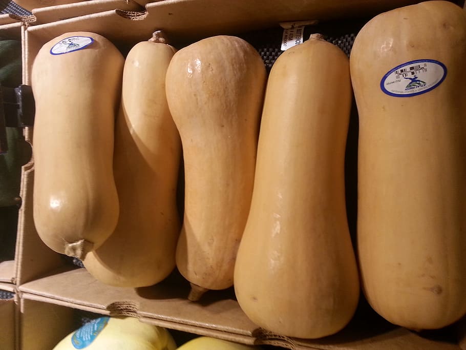 butternut, squash, store, display, brown, vegetable, food, food and drink HD wallpaper