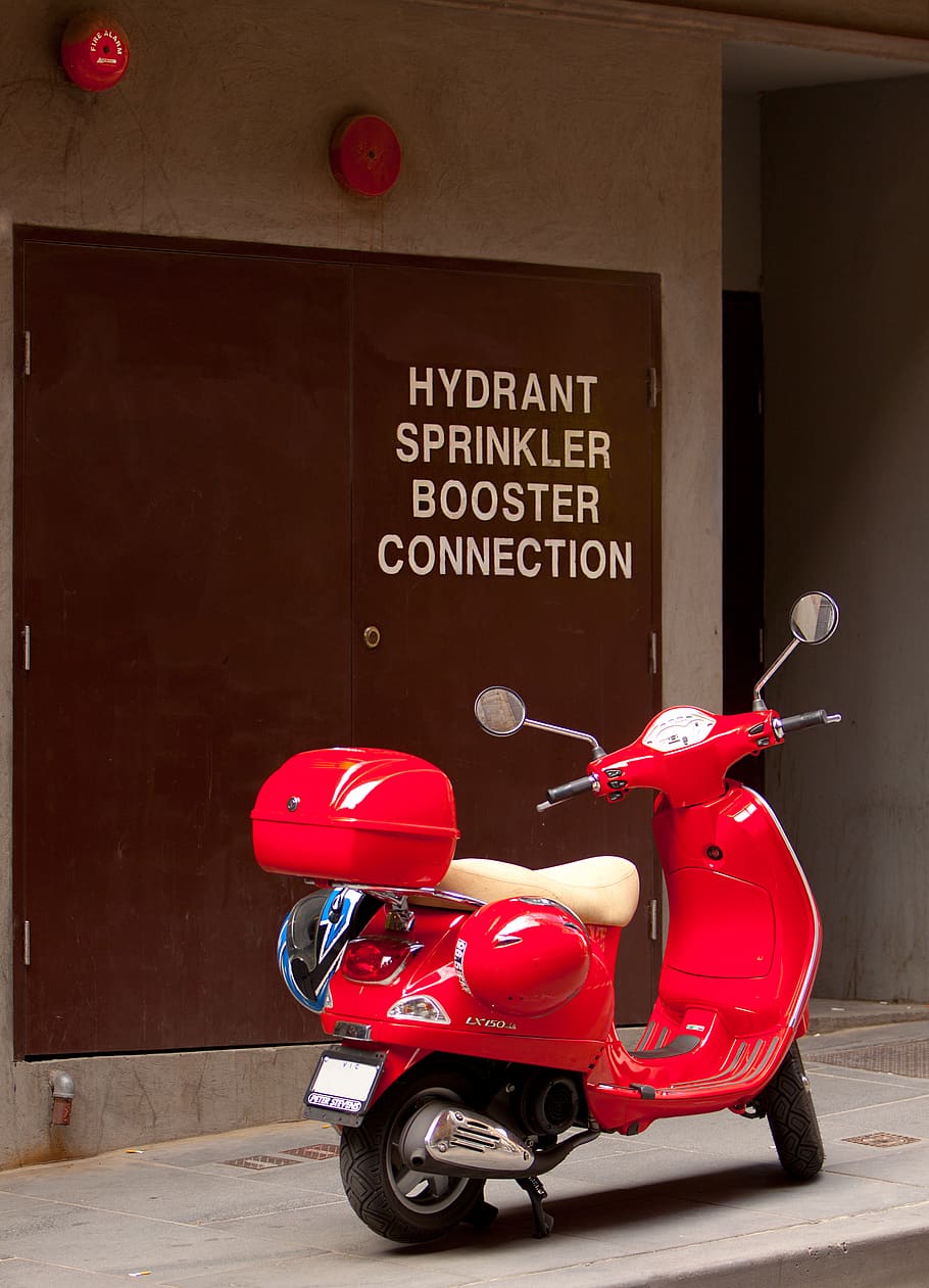 australien, melbourne, flinders lane, hydrant, sprinkler, scooter HD wallpaper