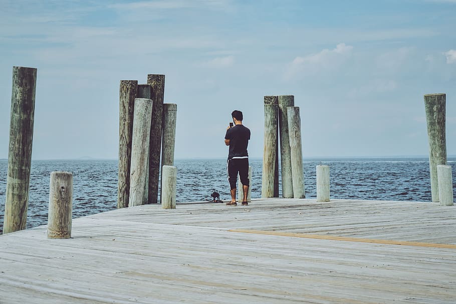 fire island, united states, photography, calm, sea, peer, alone, HD wallpaper