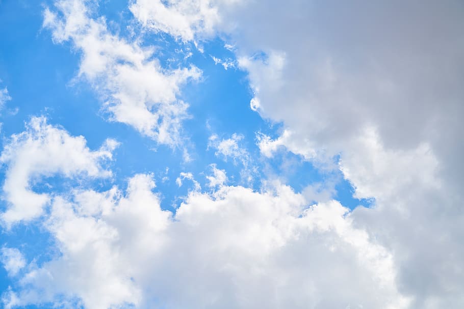 cloud, blue, landscape, nature, clouds, sky, summer, air, color HD wallpaper