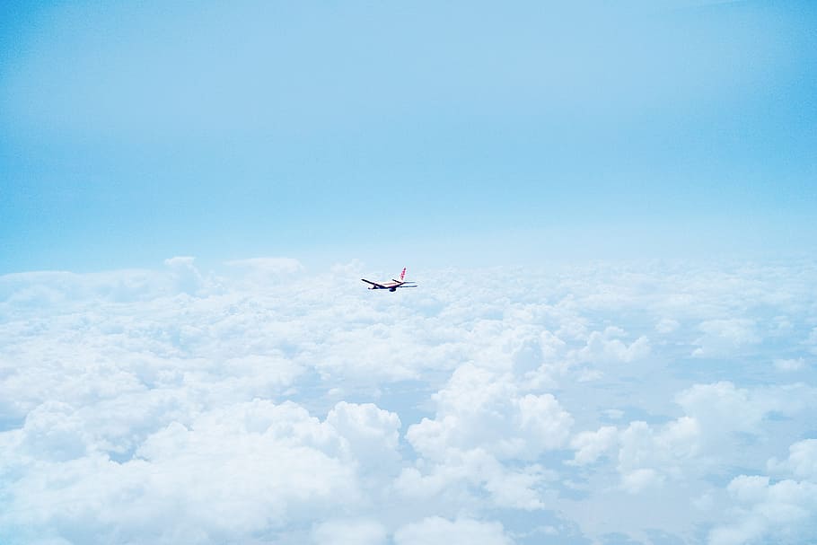 wing, cloud, sky, flying, airplane, aircraft, jet, vehicle HD wallpaper