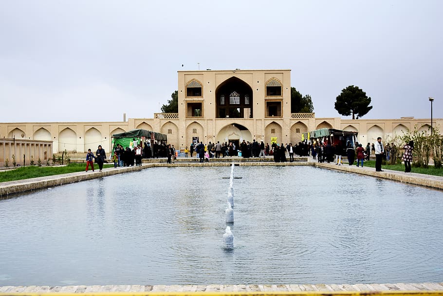 iran, mashhad, yazd, water, architecture, built structure, building exterior HD wallpaper