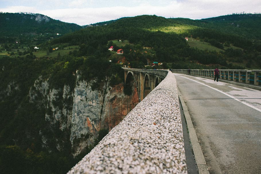 trees, bridge, river, stream, montenegro, balkans, europe, travel HD wallpaper