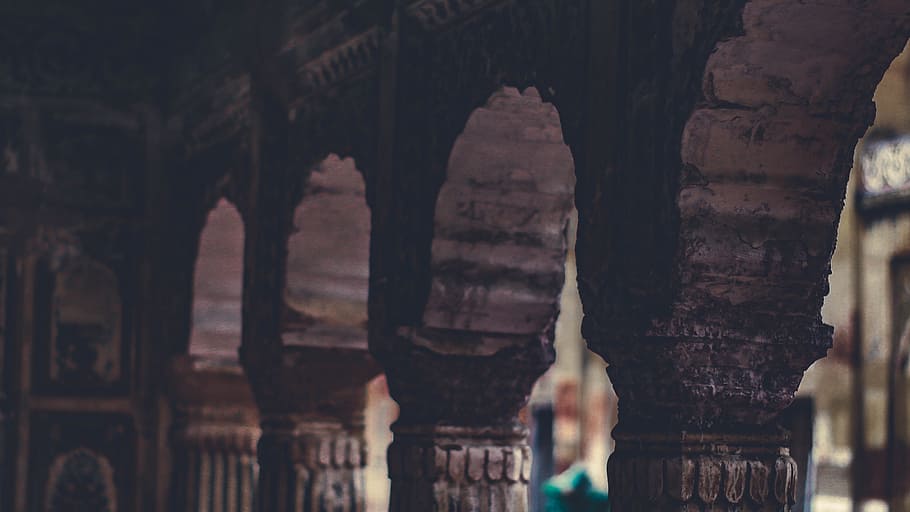 Gray Pillars, arches, architecture, close-up, columns, daylight HD wallpaper