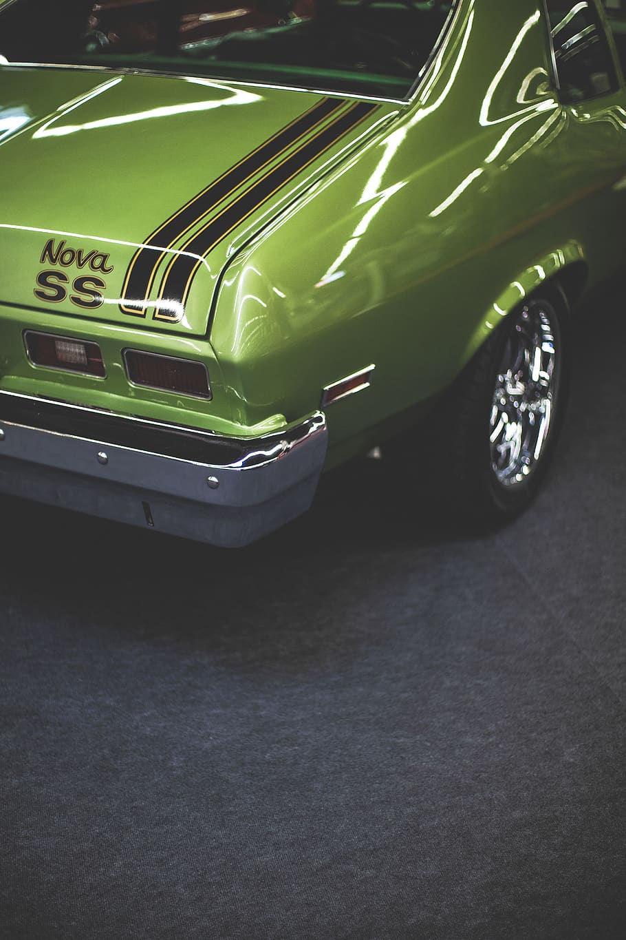 green Chevrolet Nova SS, transportation, mode of transportation, HD wallpaper