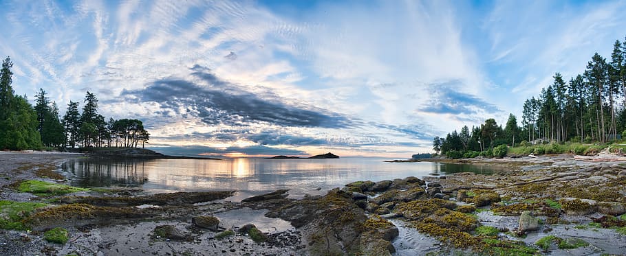Body of Water, background, bay, beach, beautiful, beauty, clouds HD wallpaper