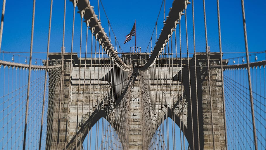 gray bridge during daytime, manhattan, symmetry, symmetric, symmetrical HD wallpaper