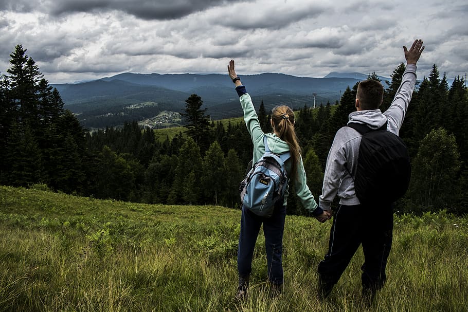 carpathian mountains, real people, rear view, plant, leisure activity HD wallpaper