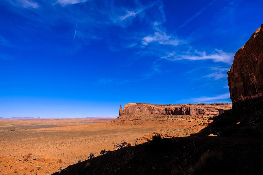 dessert area under blue sky, nature, outdoors, mesa, desert, plateau HD wallpaper