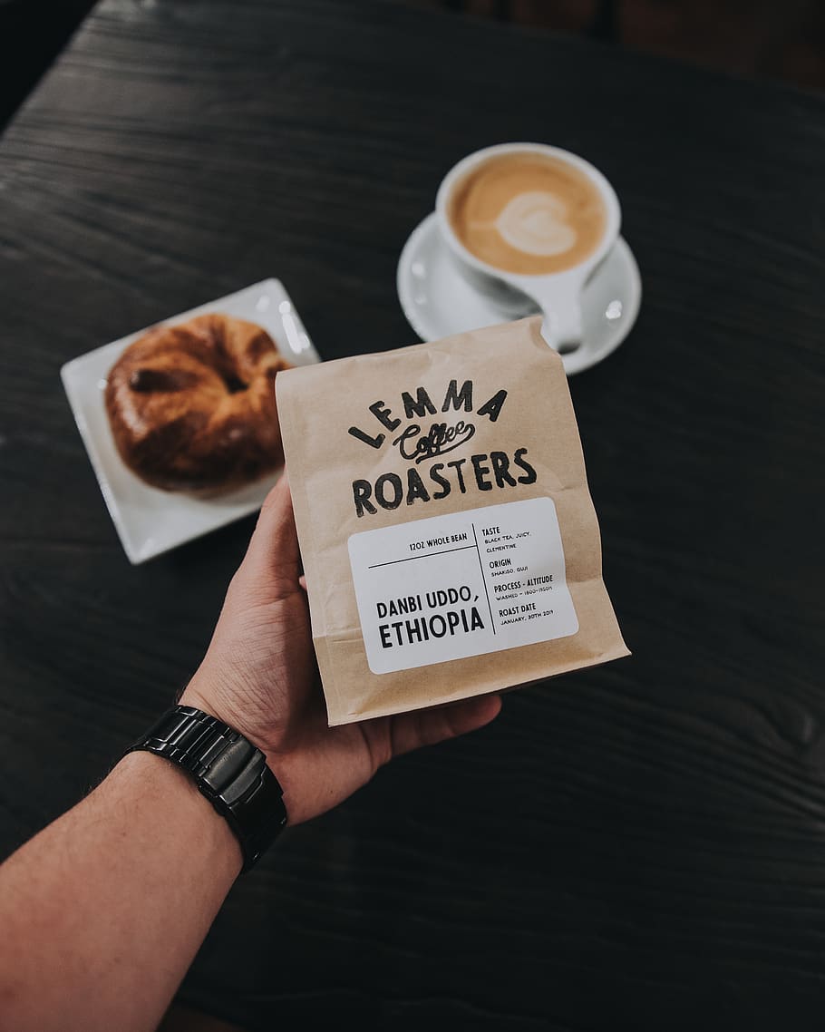Lemma Roasters pack, coffee cup, wristwatch, person, human, latte HD wallpaper