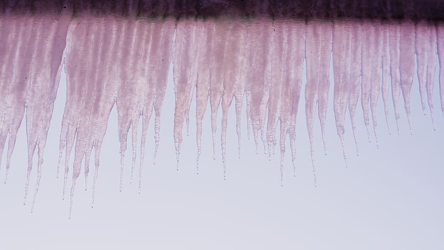 white and pink textile, nature, ice, outdoors, snow, winter, icicle HD wallpaper