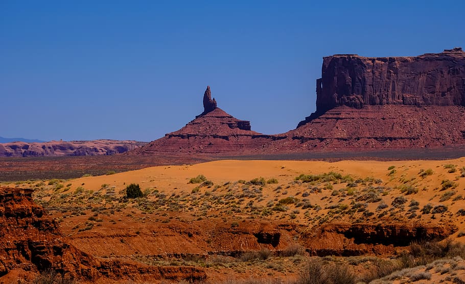 rock formation, nature, outdoors, mesa, desert, plateau, ground HD wallpaper