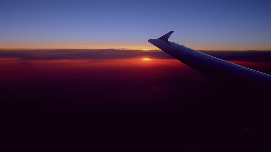 flight, plane, sunset, sky, hight, up, travel, voyage, hope HD wallpaper