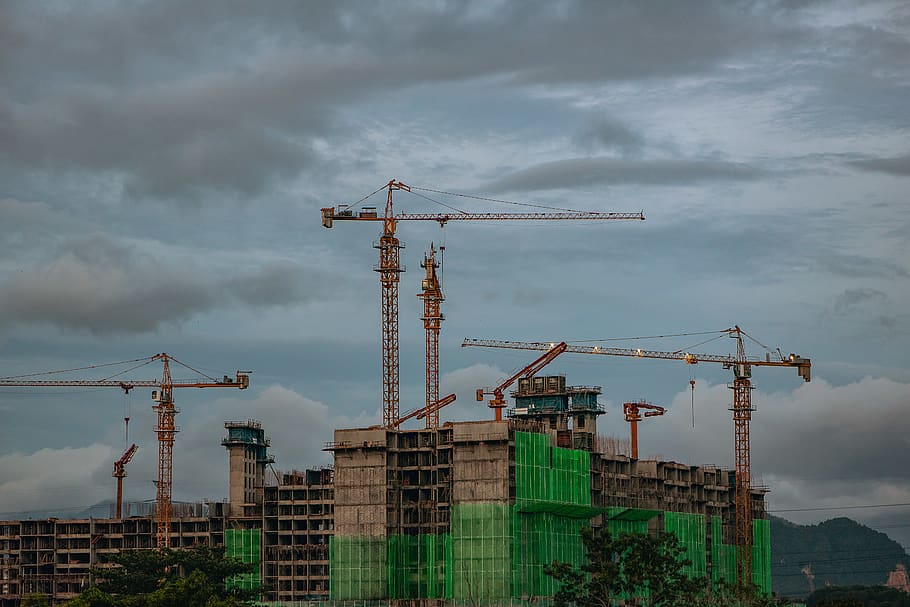 sunset, deforest, development, construction, cloud, cloudy HD wallpaper