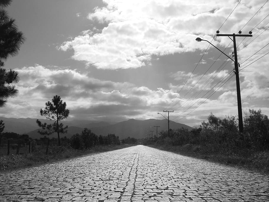road, landmark, way, sky, cloud - sky, tree, plant, the way forward HD wallpaper