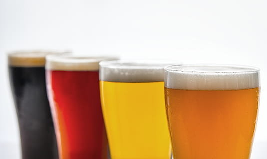 Four Clear Drinking Glasses With Assorted-flavor Beverages, alcohol HD wallpaper