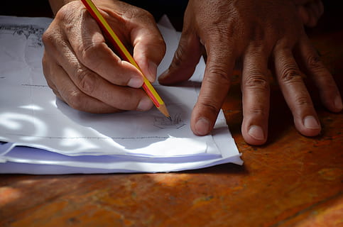 Hand Writing with Pencil, paper, white, business, education, sketch HD wallpaper