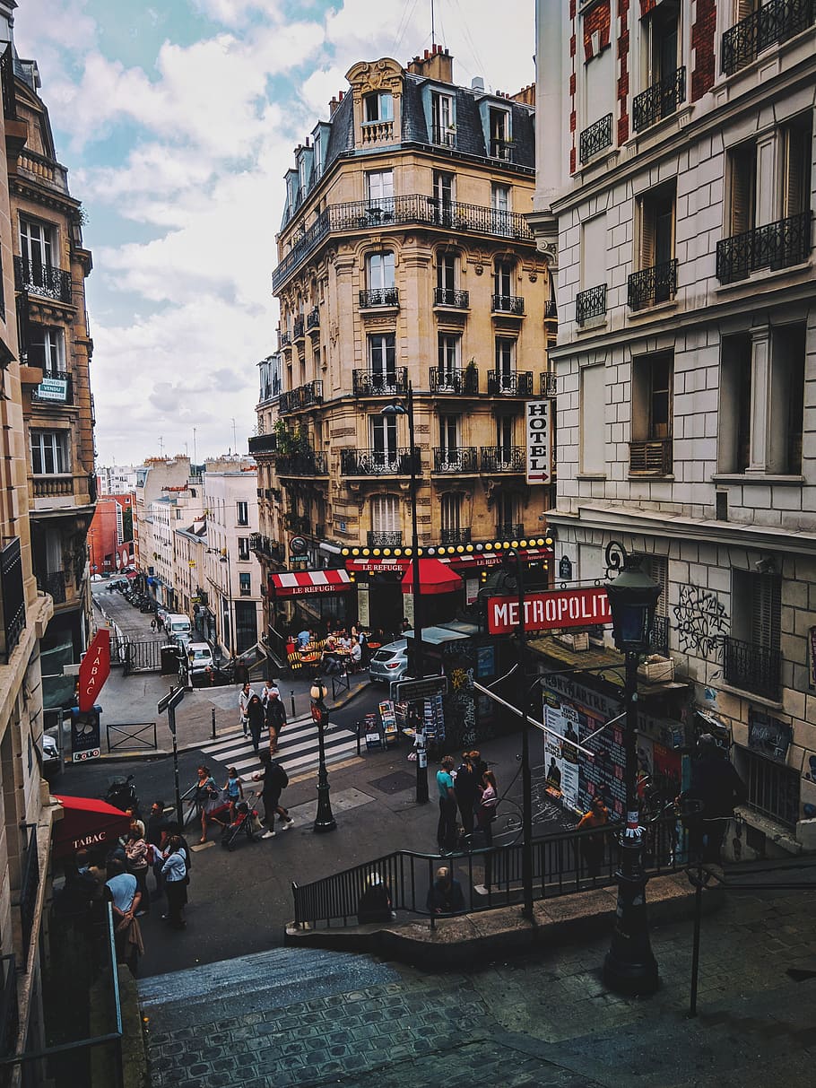 france, paris, street, montmartre, parisian, urban, canon, city