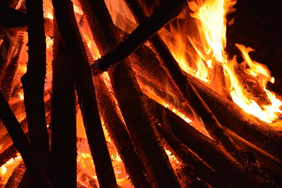 fire, fireplace, burn, flame, blaze, heat - temperature, burning HD wallpaper
