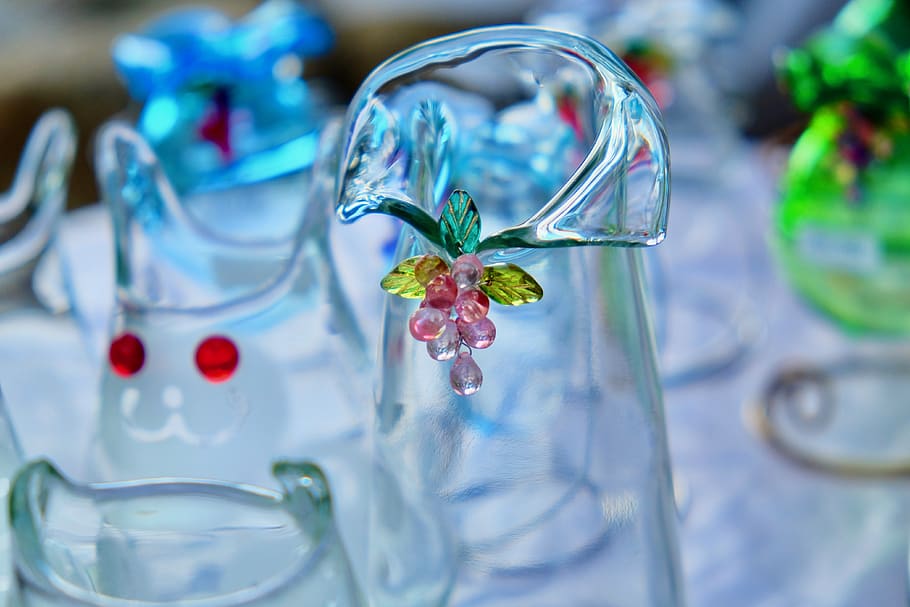 crystal, grass work, bottle, beautiful, decoration, transparent HD wallpaper