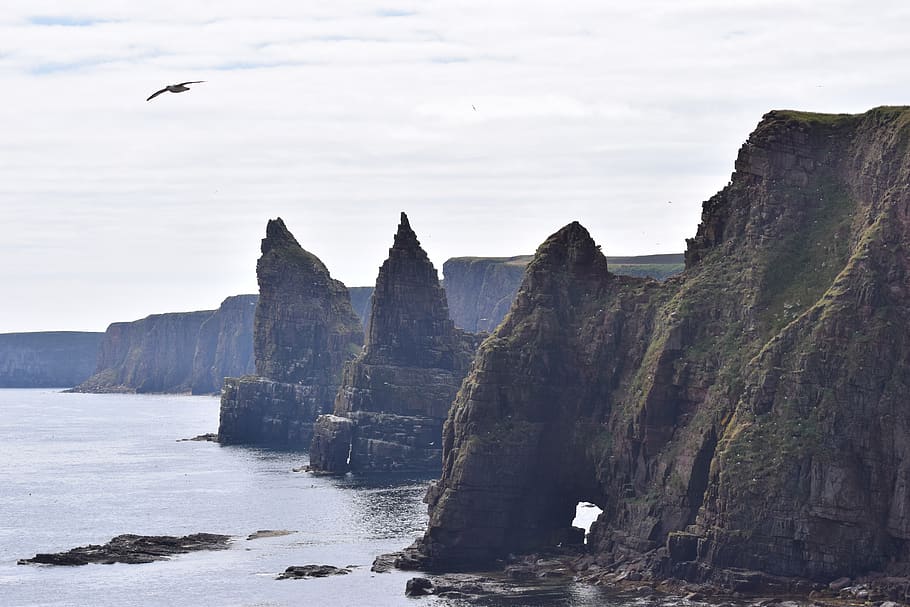 cliffs, rocks, landscape, nature, scenic, coast, sea, outdoors HD wallpaper