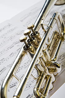 music, trumpet, notes, instruments, musical instrument, metal HD wallpaper