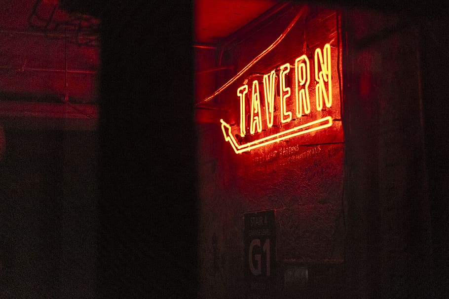 Tavern lighted signage, neon, printers alley, nashville, united states HD wallpaper