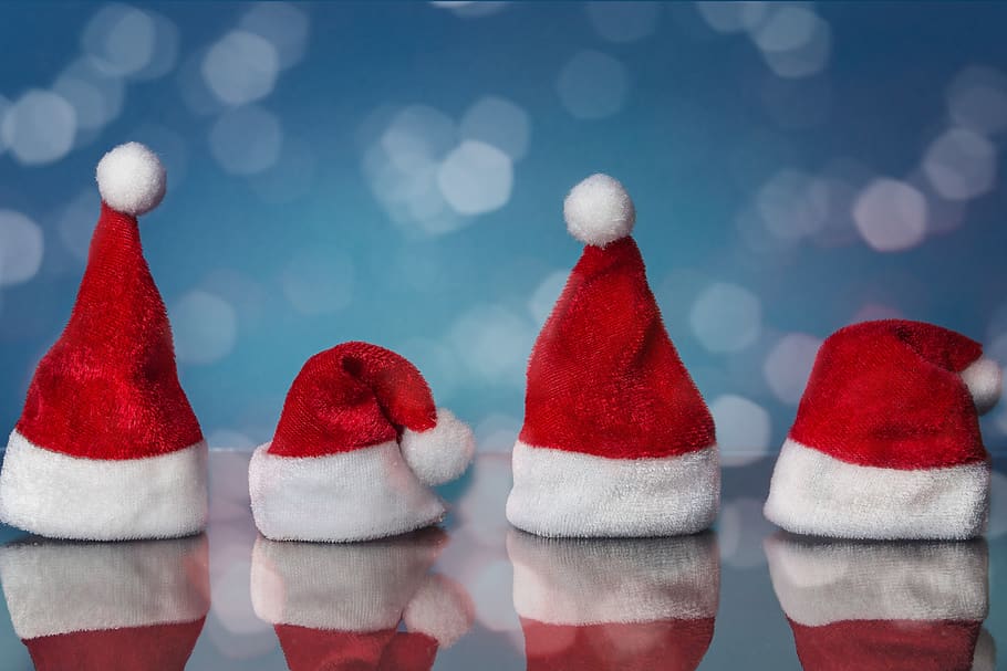 nicholas, hats, red, four, advent, christmas time, decoration HD wallpaper