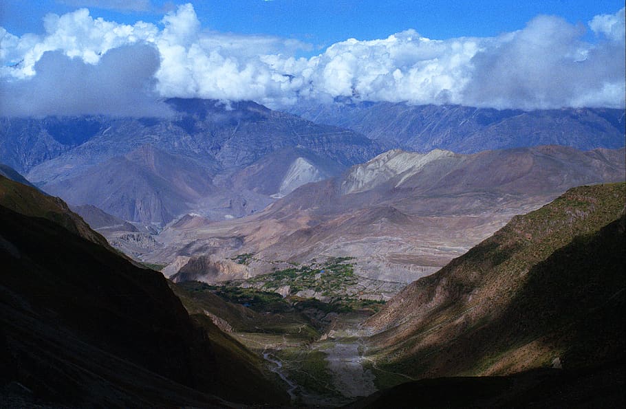 manang, nepal, clouds, high, travel, wanderlust, 35mm, climbing HD wallpaper