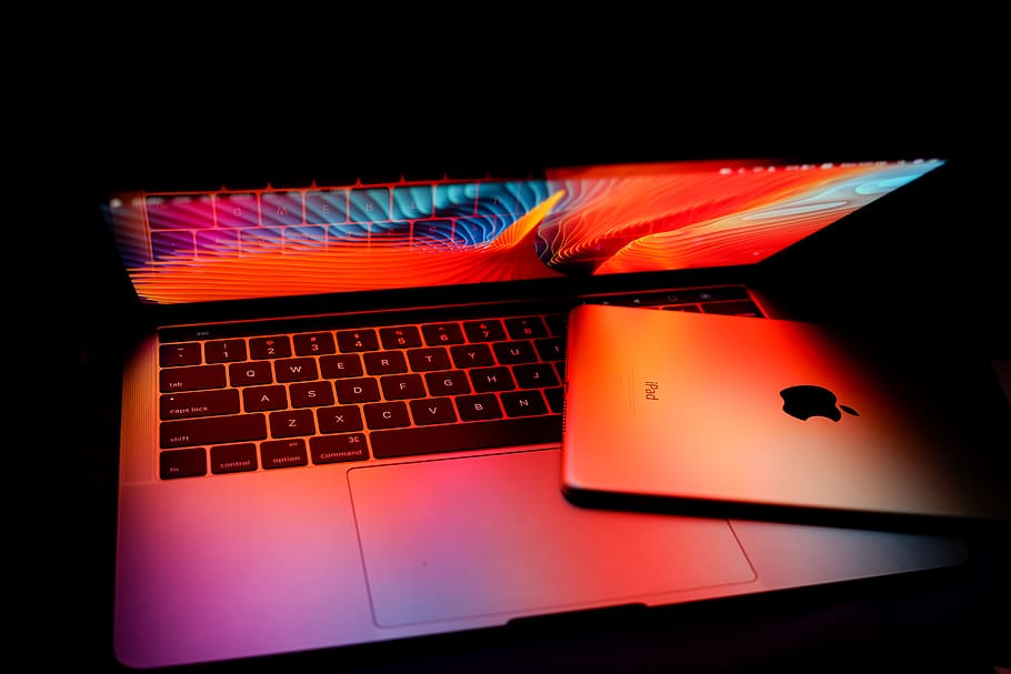 turned-on Macbook P, computer, technology, connection, computer equipment HD wallpaper