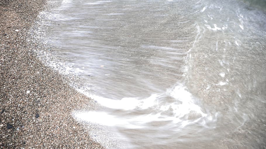 sea, sand, water, motion, nature, day, no people, high angle view HD wallpaper