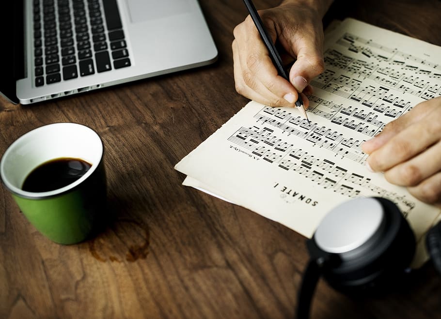 Person Writing on White Printer Paper, background, black coffee HD wallpaper
