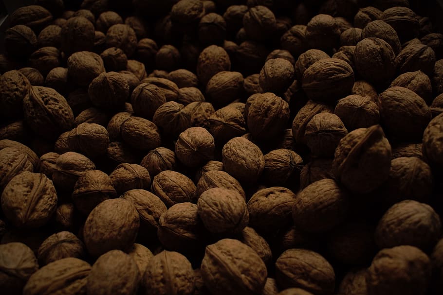 walnut, nuts, walnuts, dark, brown, harvest, hard, fruit bowl HD wallpaper