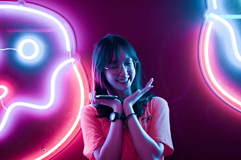 human, person, light, lighting, neon, accessories, glasses HD wallpaper