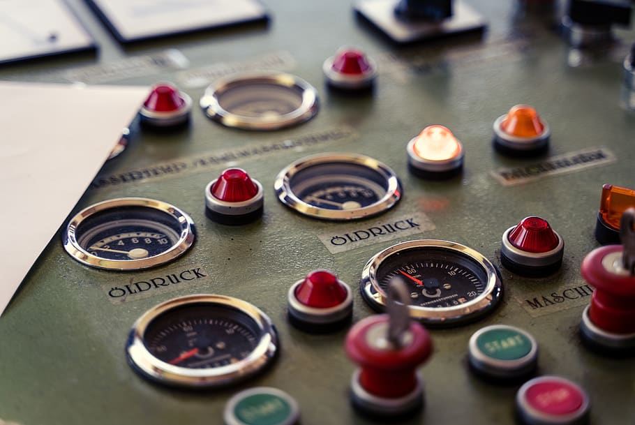 ship, buttons, controller, metal, old, historically, industry HD wallpaper
