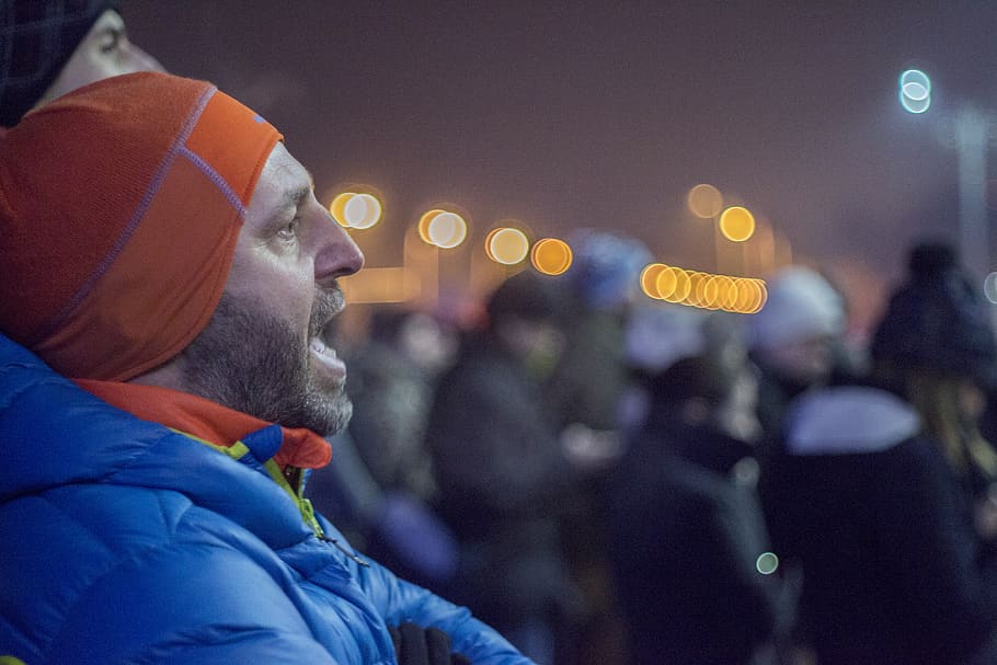 romania, bucharest, shout, protest, anger, clothing, adult HD wallpaper