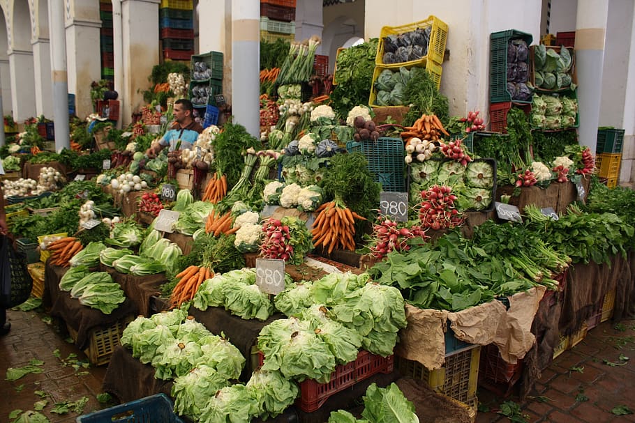 vegetable market, tunisia, travel, freshness, retail, for sale
