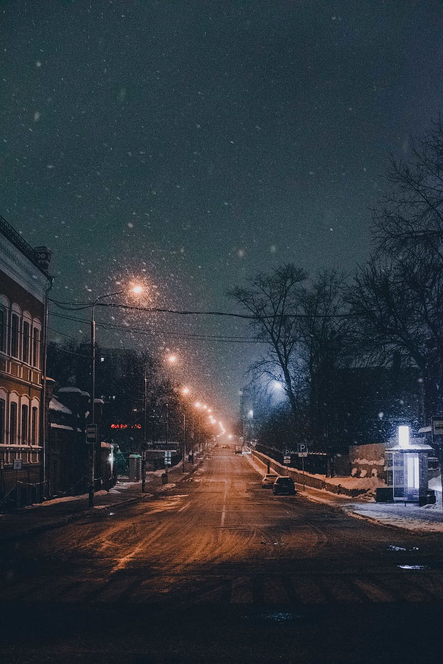 empty road at night, nature, outdoors, asphalt, tarmac, weather HD wallpaper