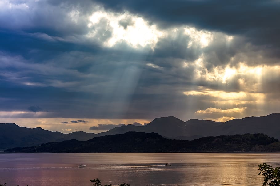 norway, view, landscape, mountains, nature, clouds, scenery HD wallpaper
