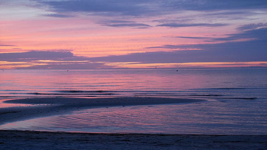 sand, beach, sunset, sea, water, vacations, coast, summer, baltic sea HD wallpaper