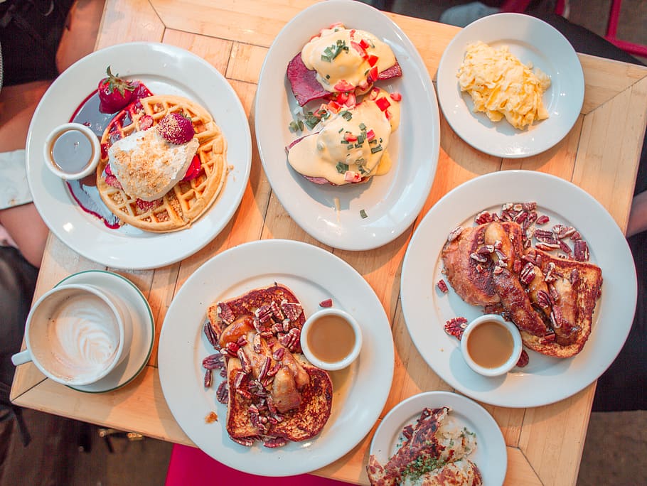 food, breakfast, waffle, eggs, french toast, foods, yum, bfast HD wallpaper